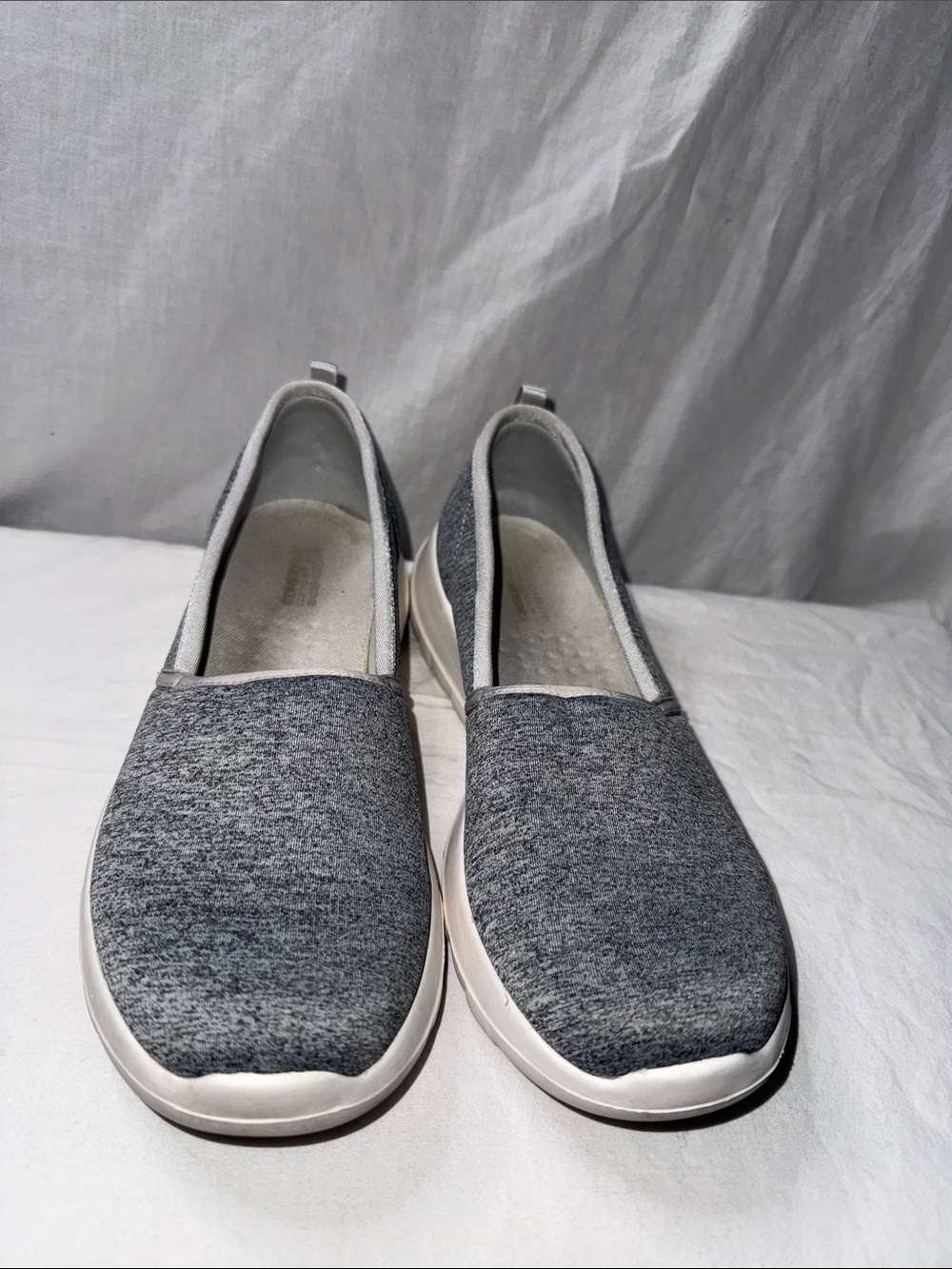 Skechers GO WALK Slip-On Sneakers in Heather Gray and White
